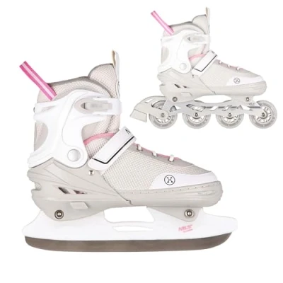 Abbildung von NILS EXTREME Inlineskates 2 IN 1 Inliner Schlittschuhe Rollschuhe Eishockey, verstellbare Größe, Rollen gegen Kufen austauschbar
