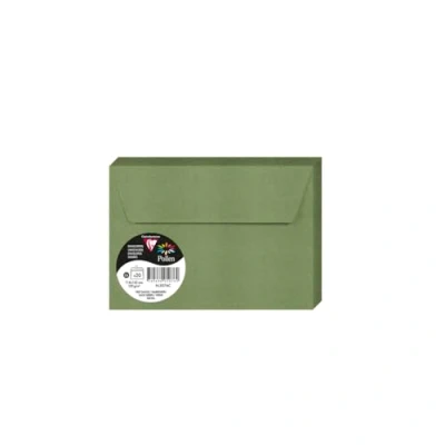 Abbildung von Clairefontaine 5076C Packung mit 20 Umschlägen Pollen Format C6 11,4x16,2 cm, 120g/m2, ideal für Ihre Einladungen und Korrespondenz, Salbei, 1 Pack