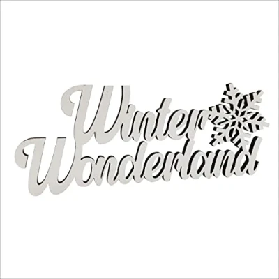 Abbildung von Melis deko Schriftzug Winter Wonderland Weihnachts aus Holz in weiß 20cm