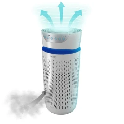 Abbildung von HoMedics Luftreiniger 84 m²mit UV C, HEPA &amp; Aktivkohlefilter Air Purifier für Allergiker, Raucherzimmer, Büros, leise Entfernt bis zu 99.97% der Allergene, Schimmel, Pollen Staub, Weiß