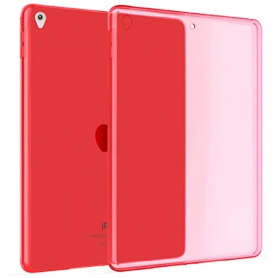 Abbildung von Okuli Hülle Kompatibel mit Apple iPad Air 3 &amp; Pro (10.5) Transparent Silikon Cover Case Schutzhülle in Rot