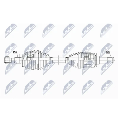 Abbildung von NTY NPW ME 051 Antriebswelle Vorderachse links 680 Automatikgetriebe MERCEDES BENZ: R Klasse