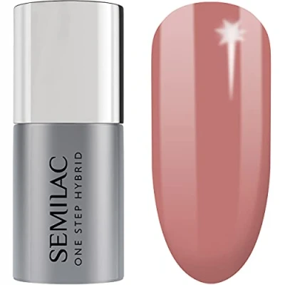 Abbildung von S240 Semilac One Step Hybrid Nagellack 3in1 Beige Farb Peach 5 ml Innovativ UV LED Farblack Nail Polish