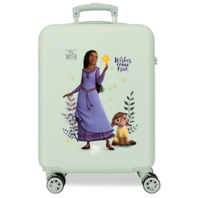 Abbildung von Disney Wishes Come True Kabinenkoffer, grün, 38 x 55 20 cm, starr, ABS, Seitliche Kombination, 34 l, 2 kg, 4 Doppelrollen, Handgepäck, Talla única, Kabinenkoffer