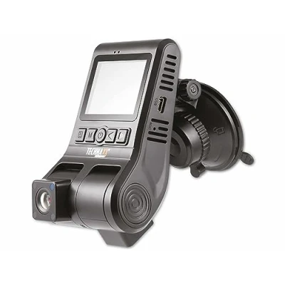 Abbildung von Technaxx FullHD Dual Dashcam für das Auto mit 120 Front und 80 Innenkamera Akku, Medienwiedergabe, Bewegungserkennung, Parküberwachung, Tonaufzeichnungen Mikrofon Kamera TX 185