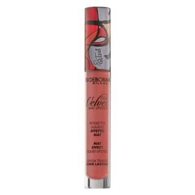 Abbildung von Deborah Milano Fluid Velvet Mat Lipstick N.2 Romantic Pink Painted by Paola Turani, flüssiger Lippenstift mit Matt Effekt langem Halt, verleiht weiche und feuchtigkeitsspendende Lippen, 4,5 g
