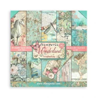 Abbildung von Stamperia Motivpapier Scrapbooking Pad Wonderland, 10 Bogen