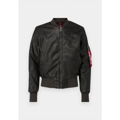 Abbildung von Alpha Industries Vintage Kunstlederjacke, Herren, Größe: Large, Black
