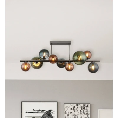 Abbildung von GLOBO LIGHTING Deckenleuchte Riha, LED Leuchtmittel inklusive, Warmweiß, bunte Glaskugeln, gemütliche Beleuchtung, verschiedene Größen, G9