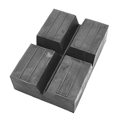 Abbildung von Gummiauflage viele Größen für Wagenheber Hebebühnen Rangierwagenheber Unterstellbock Gummiklotz universal Gummiblock KFZ PKW SUV Reifenwechsel Werkstatt Schutz Auto (150x100x40 2xV Nut)