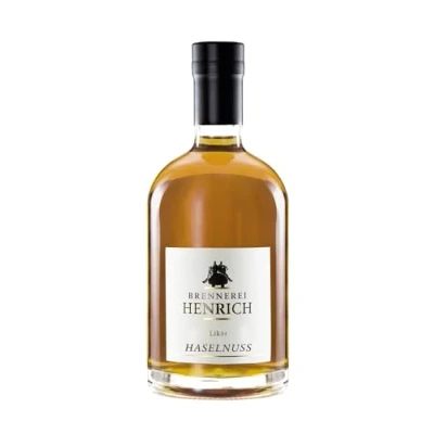 Abbildung von Haselnuss Likör 20% vol 0,5 L Brennerei Henrich Handcrafted Schnaps Hazelnut Liqueur
