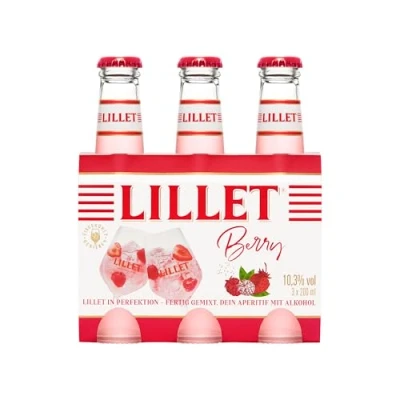 Abbildung von Lillet Berry, vorgemischter Drink aus Blanc, Erdbeer &amp; Himbeer Aromen, fruchtiger Aperitif, aromatisiertes alkoholisches Mixgetränk, 3 x 200ml