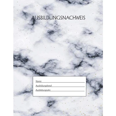Abbildung von Ausbildungsnachweis: Berichtsheft Ausbildung / Ausbildungsnachweisheft täglich/wöchentlich ausreichend für 1 Lehrjahr 1Woche je Seite/ Montag bis Sonntag Motiv Marmor weis