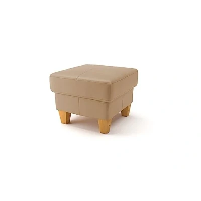 Abbildung von CAVADORE Stauraum Hocker Ammerland / Polsterhocker im Landhaus Stil mit unter dem Deckel 101 x 84 93 Leder Beige