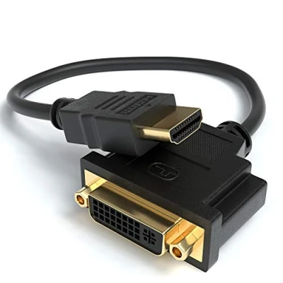 Abbildung von JAMEGA HDMI auf DVI Adapter Stecker zu Buchse 24+5 Kabel Konverter Adapterkabel 4K High Speed HDTV bis 1080P Full HD vergoldete Kontakte für TV, Beamer, PC UVM.