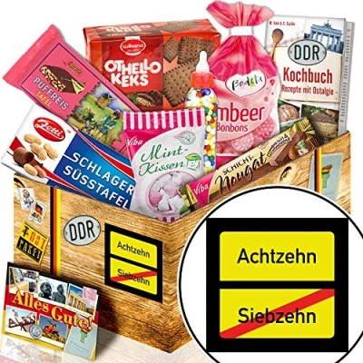 Abbildung von Ortsschild 18 Suessigkeiten DDR Geschenke Freund