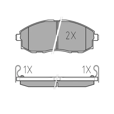 Abbildung von MEYLE 025 235 3617/W Bremsbelagsatz ORIGINAL Quality Vorderachse mit akustischer Verschleißwarnung Anti Quietsch Blech HYUNDAI: H 1 Kastenwagen