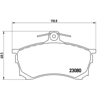 Abbildung von BREMBO P 54 021 Bremsbelagsatz mit akustischer Verschleißwarnung Bremssattelschrauben ohne Zubehör MITSUBISHI: Carisma Schrägheck