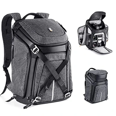 Abbildung von K&amp;F Concept Wasserdichter Professioneller Kamerarucksack,Fotorucksack für 2 Kameras und 15,6 Zoll Laptop mit Regenschutzhülle