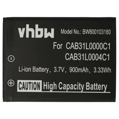 Abbildung von vhbw Akku Ersatz für Alcatel CAB31L0000C1, CAB31L0000C2, CAB31L0001C1, CAB31L0004C1 Handy Smartphone Telefon (900mAh, 3,7V, Li Ion)