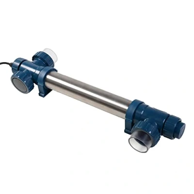 Abbildung von AquaForte Midi Power UVC 40 Watt, kurze Lampen und Edelstahlgehäuse, maximaler Durchfluss von 15m3 pro Stunde, für einen klaren Teich mit gesunden Fischen ohne Chemikalien, Silber