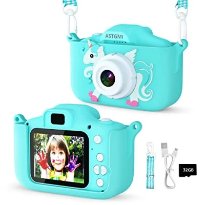 Abbildung von Kinder Kamera, 2.0Display Digitalkamera,Geschenke für 3 4 5 6 8 7 9 10 11 Jahre Jungen und mädchen, 1080P HD Anti Drop Fotoapparat Geburtstagsgeschenk Weihnachten Spielzeug (Grün)