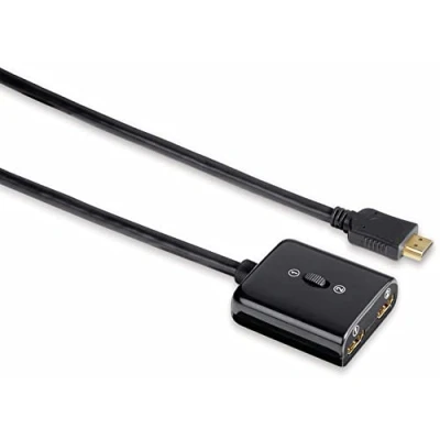 Abbildung von Thomson HDMI Umschalter Verteiler Splitter 1 &gt; 2 Video Adapter zu HDMI, Manuell, Full HD 1080p, Kabel Adapter, für TV PC Konsole DVB T2 etc.