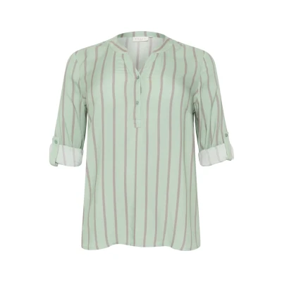 Abbildung von Kaffe Curve SIDA Bluse Grey granite green stripe, Damen, Größe: 50, stripe