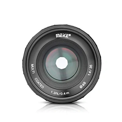 Abbildung von MEKE MK 35mm F/1.4 Manual Focus Large Aperture Lens Compatible with Sony APS C Mirrorless Camera Such as A6000 A6300 A6500