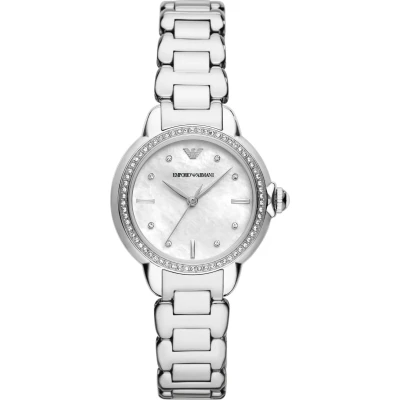 Abbildung von Emporio Armani Watch Uhr silvercoloured, Damen, Größe: One Size, Silver/coloured