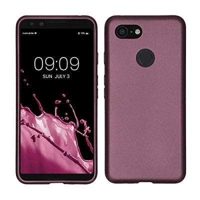 Abbildung von kwmobile Case kompatibel mit Google Pixel 3 Hülle Schutzhülle aus Silikon metallisch schimmernd Handyhülle Metallic Lavendel