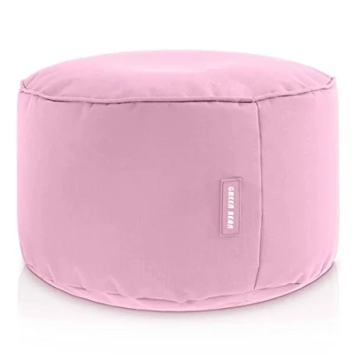 Abbildung von Green Bean Sitzsack Hocker 45x25cm mit EPS Perlen Füllung Fußhocker Fußkissen Sitz Pouf für Sitzsäcke Bodenkissen Kinder und Erwachsene Fußablage Sitzkissen Sitzhocker Rosa