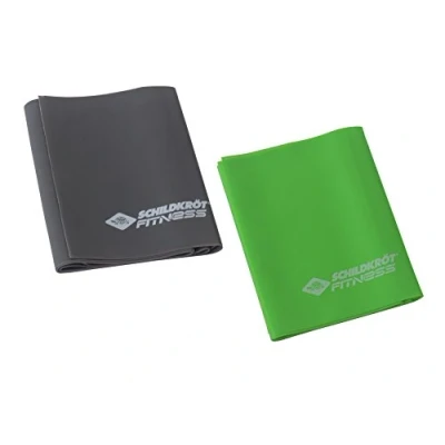 Abbildung von Schildkröt Fitnessband 2er Set Fitnessband, Grün Anthrazit 200 x 15 cm Latexfrei Stretchband Widerstandsband