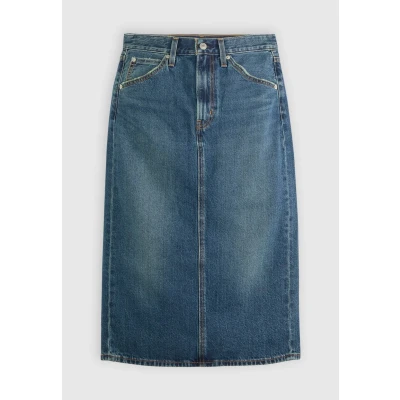 Abbildung von Levi&#039;s HR BACK SLIT Skirt Jeansrock, Damen, Größe: 24, Review time