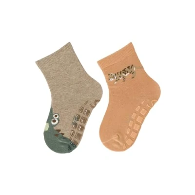 Abbildung von Sterntaler ABS socks crocodile + tiger, 2pack Socken für Kinder, Größe: 18, Dunkelbraun