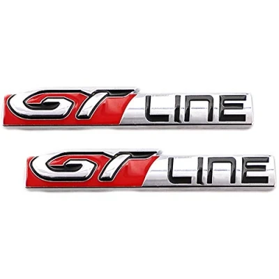 Abbildung von 2 Stück GT Line Emblem 2017 2018 2019 Autozubehör für 3008 5008 Auto Logo Badge Deko (Silber)