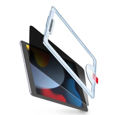 Abbildung von BERSEM 1 Stück Privacy Schutzglas für iPad 10,2 Zoll (9./8./7. Generation, Modell 2021/2020/2019) Anti Spy Schutzfolie, 9H Gehärtetes Glas Sichtschutz, mit Einfacher Anbringungsschale