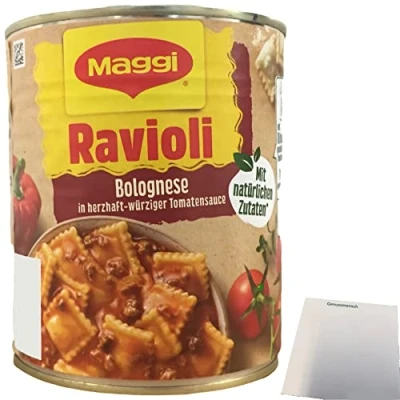 Abbildung von Maggi Ravioli Bolognese in herzhaft würziger Tomatensauce (800g Dose) + usy Block