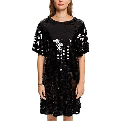Abbildung von ESPRIT Damen 122EE1E311 Kleid, 001/BLACK, 32