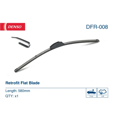 Abbildung von Scheibenwischer Denso Flat DFR 008 Rahmenlos BMW: 3 Limousine, Touring, Cabrio, NISSAN: Juke, SAAB: 9 5 Kombi, Limousine