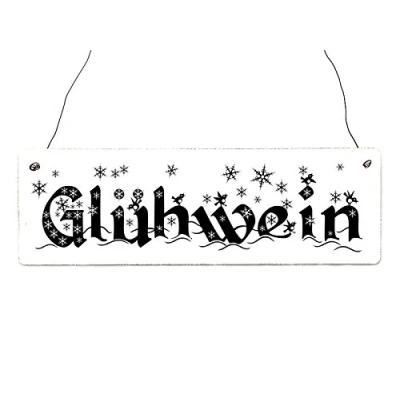 Abbildung von Interluxe Shabby Vintage Schild Türschild GLÜHWEIN Winter Holzschild Dekoration Küche