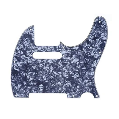 Abbildung von Musiclily 8 Löcher Tele Pickguard Gitarre Schlagbrett für Fender American/Mexican Standard Telecaster Modern Style E Gitarre,4 lagig Grey Pearl