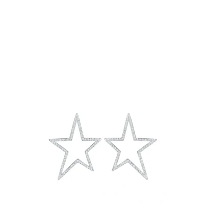 Abbildung von Elli HÄNGER Stern Kristalle Ohrringe, Damen, Größe: One Size, Silber