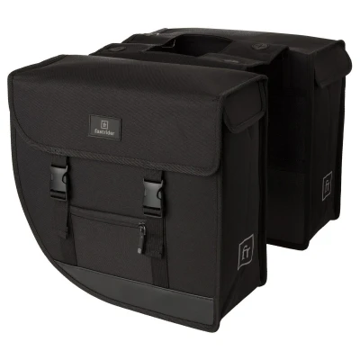 Abbildung von FastRider Hybrid Doppelte Fahrradtasche für Gepäckträger, 26L Seitentasche Fahrrad, Gepäckträgertasche Wasserabweisend, Reflektierend, Einfache Montage, Recyceltes Polyester Schwarz