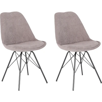 Abbildung von byLIVING Esszimmerstuhl &quot;Rica&quot;, (Set), 2 St., Cord, Sitzschale mit Samt oder Cordbezug, Metallbeine schwarz