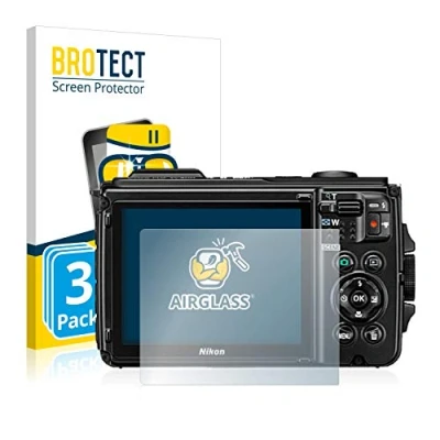 Abbildung von BROTECT Schutzglas für Nikon Coolpix W300 (3 Stück) Schutzfolie Panzer Folie Glas [Extrem Kratzfest 9H, Anti Fingerprint, Ultra Transparent]