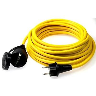 Abbildung von as Schwabe Verlängerungskabel 25 m 230 V, 16 A Schutzkontaktstecker Outdoor Stromverlängerungskabel Verlängerung für Außenbereich K35 AT N07V3V3 F 3G2,5 IP44 Made in Germany, Gelb, 60351