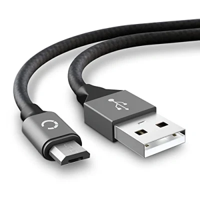 Abbildung von CELLONIC® USB Kabel 2m für Kamera Handy Smartphone Navigation Headset Tablet Ladekabel Micro auf A 2.0 Datenkabel 2A grau Nylon