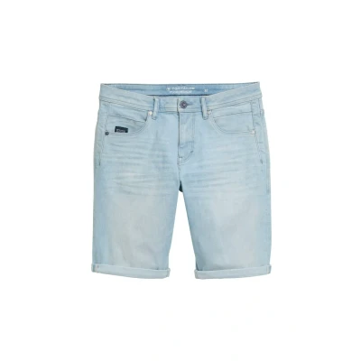 Abbildung von TOM TAILOR Herren Slim Jeans Bermuda Shorts mit Stretch, Light Stone Blue Denim, 28