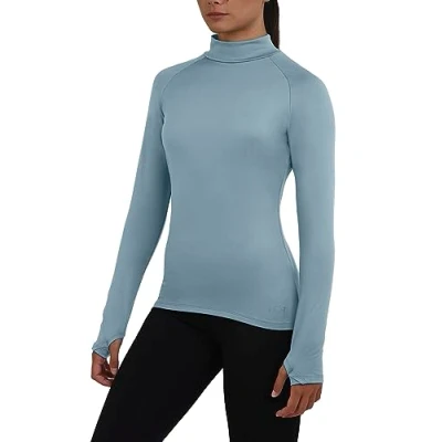 Abbildung von TCA Damen Thermo Laufshirt, Funktionsshirt Langarm, Kompressions Laufoberteil Türkis, L